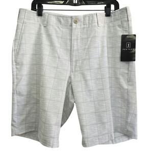 PGA Golf Tour Glen Gray an White Plaid Shorts Men Size 36